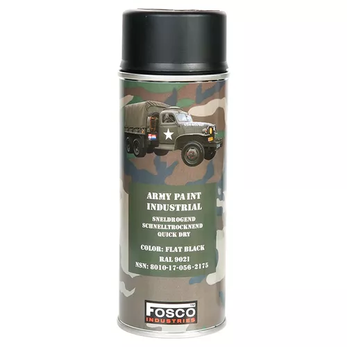 FOSCO barva ARMY ve spreji 400ml RAL 9021 ČERNÁ matná