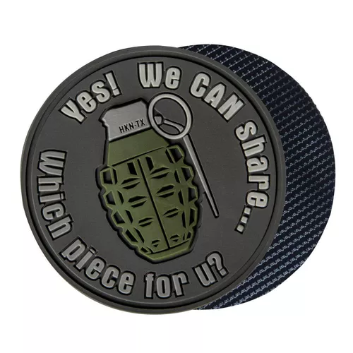 Helikon-Tex nášivka GRANÁT "WE CAN SHARE" velcro plastová ŠEDÁ