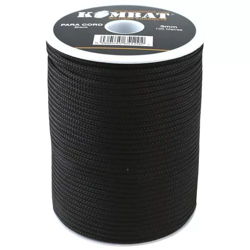 KOMBAT šňůra PARA CORD ø 3 mm / 100 m ČERNÁ
