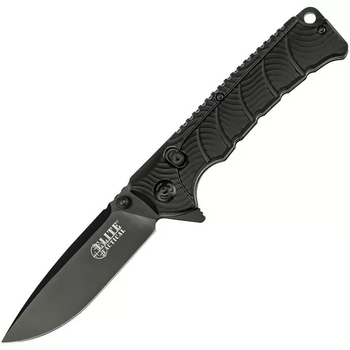 ELITE TACTICAL nůž zavírací BACKDRAFT hladké ostří ČERNÝ
