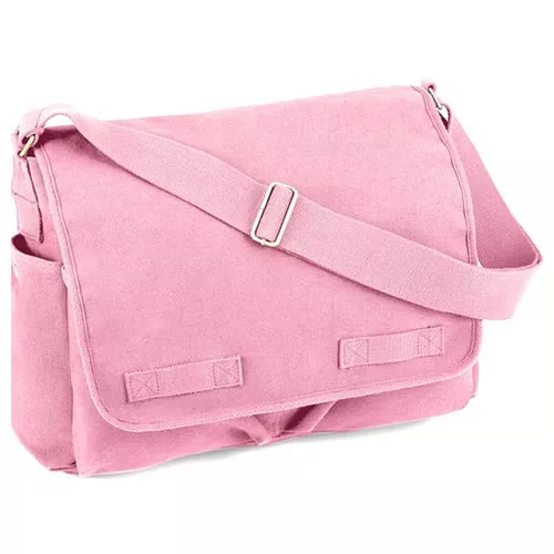 ROTHCO taška VINTAGE přes rameno 38 x 28 x 15 cm RŮŽOVÁ