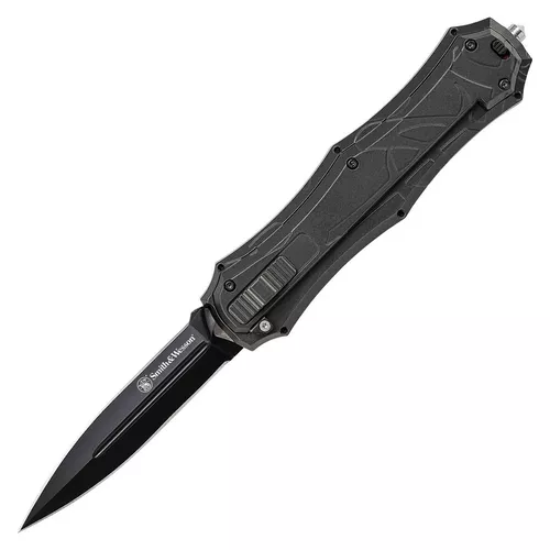 Smith & Wesson nůž vystřelovací OUT THE FRONT hladké ostří ČERNÝ