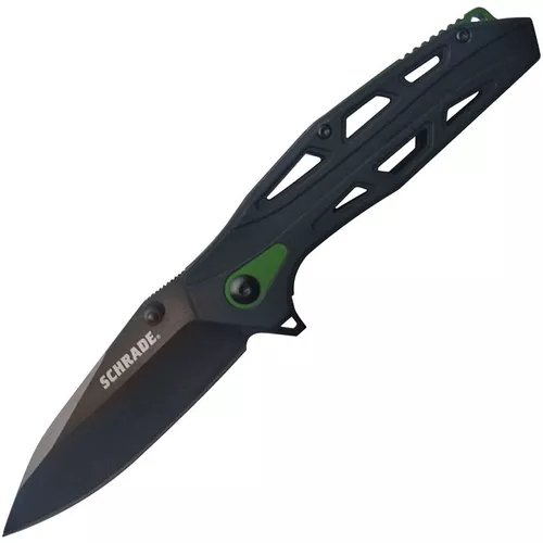 SCHRADE nůž zavírací 1100048 hladké ostří ČERNÝ/ZELENÝ