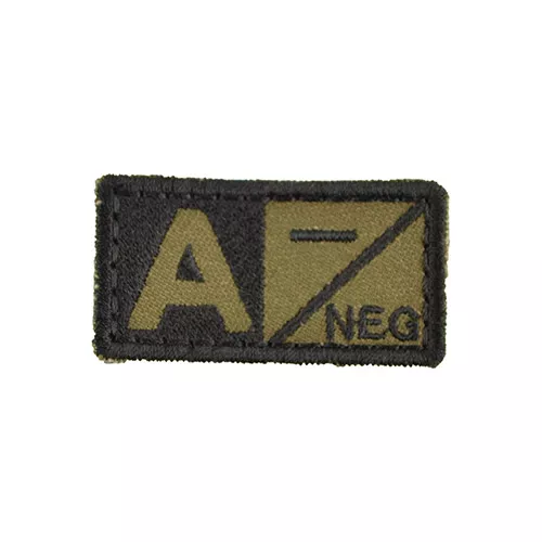 MILITARY RANGE nášivka krevní skupina A NEG VELCRO ZELENÁ