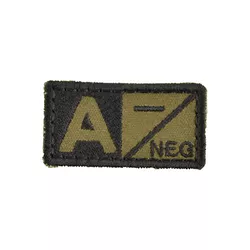 MILITARY RANGE nášivka krevní skupina A NEG VELCRO ZELENÁ