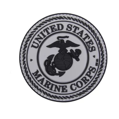 101INC nášivka 3D plastová UNITED STATES MARINE CORPS ŠEDÁ