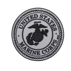 101INC nášivka 3D plastová UNITED STATES MARINE CORPS ŠEDÁ