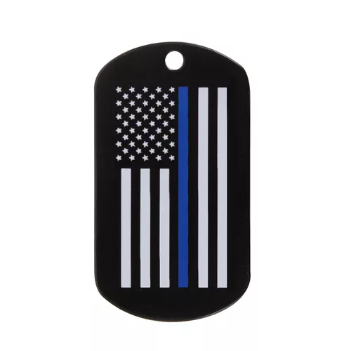 ROTHCO známka identifikační DOG TAG vlajka US s modrou linkou