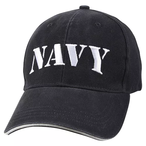 ROTHCO čepice s vyšitým nápisem NAVY vintage TMAVĚ MODRÁ