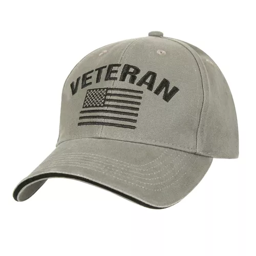 ROTHCO čepice VINTAGE VETERAN s US vlajkou ZELENÁ