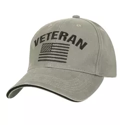 ROTHCO čepice VINTAGE VETERAN s US vlajkou ZELENÁ