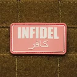 JACKETS TO GO nášivka INFIDEL plast RŮŽOVÁ/BÍLÁ