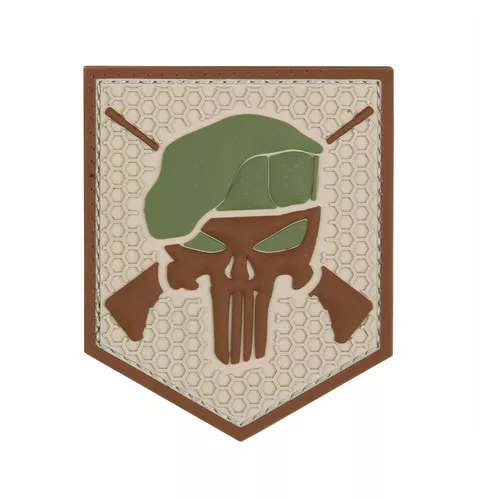 101INC nášivka COMMANDO PUNISHER velcro 3D PVC COYOTE