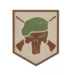 101INC nášivka COMMANDO PUNISHER velcro 3D PVC COYOTE