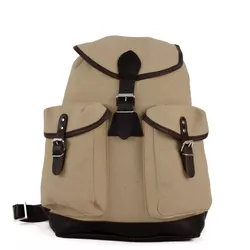 ESSL - original batoh TRUCKSACK 14l s koženými prvky KHAKI/TMAVĚ HNĚDÁ kůže