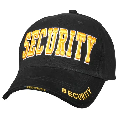 ROTHCO čepice DELUXE SECURITY "žlutý nápis" baseball ČERNÁ