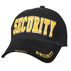 ROTHCO čepice DELUXE SECURITY "žlutý nápis" baseball ČERNÁ