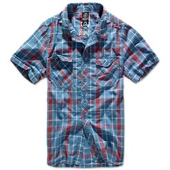 Brandit Košile Roadstar Shirt 1/2 červená | modrá 3XL