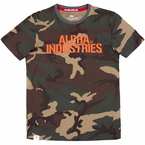 Alpha Industries Tričko  Blurred T woodland camo 65 M