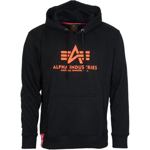 Alpha Industries Mikina  Basic Hoody černá | neon orange XL