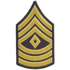 Nášivka: Hodnost US ARMY rukávová First Sergeant černá | žlutá