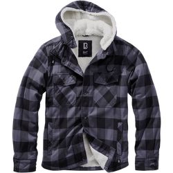 Brandit Bunda Lumberjacket Hooded černá | šedá XL