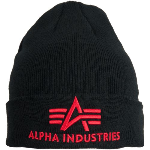 Alpha Industries Čepice  3D Beanie černá | červená