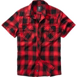 Brandit Košile Checkshirt Halfsleeve červená | černá XL