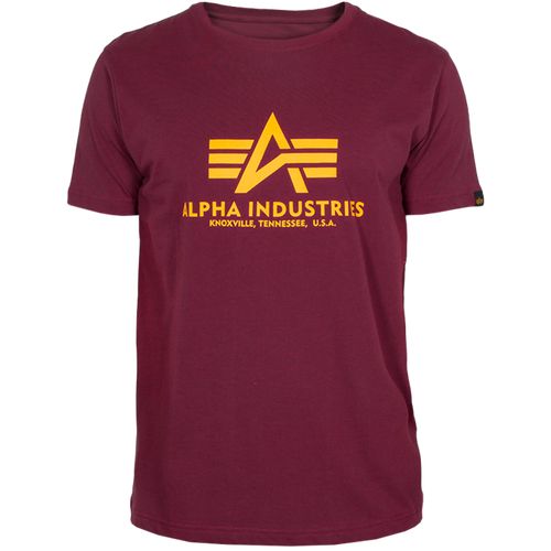 Alpha Industries Tričko  Basic T-Shirt bordové 4XL