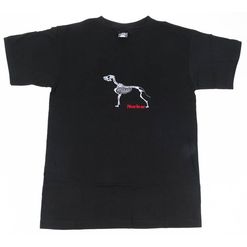 Tričko s kostrou psa [vyšívané] černé L