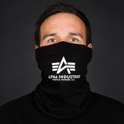 Alpha Industries Šála  Basic Logo Tube Mask černá | bílá