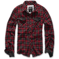 Brandit Košile Check Shirt Duncan 1/1 červená | hnědá S