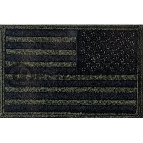 Nášivka: Vlajka USA [zrcadlová] olivová | černá