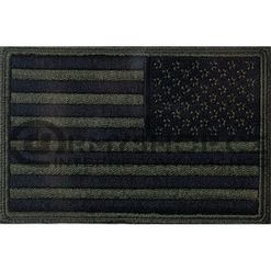 Nášivka: Vlajka USA [zrcadlová] olivová | černá