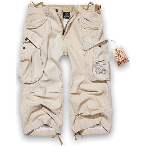 Brandit Kalhoty Industry Vintage 3/4 proužkované béžové M