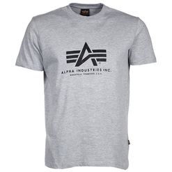 Alpha Industries Tričko  Basic T-Shirt šedé melírované XXL