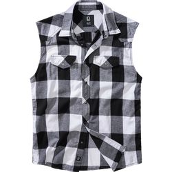 Brandit Košile Checkshirt Sleeveless bílá | černá XL
